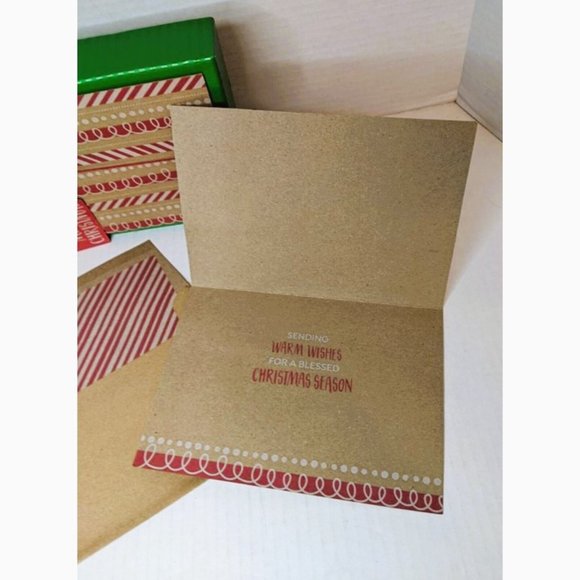 1 Box BROTHER & SISTER Country Christmas Cards 12 Cards & Envelopes Brown Red - Picture 3 of 8